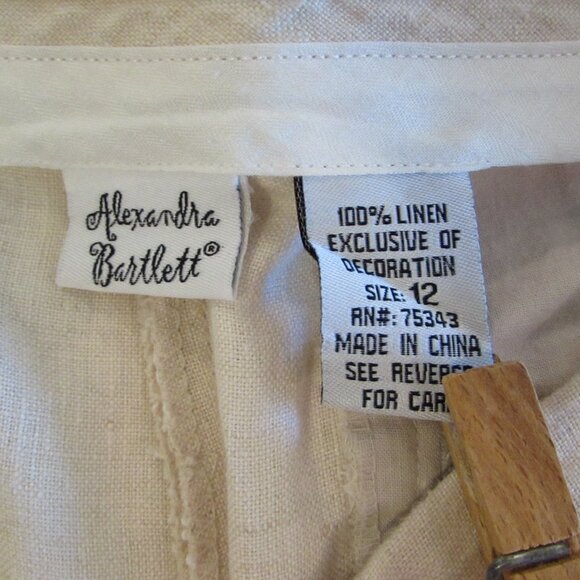 *3/$10*  Alexandra Bartlett Linen Garden Seeds Shorts 17" Inseam - Picture 3 of 15